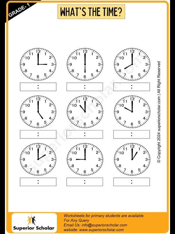 Time & Money Worksheet