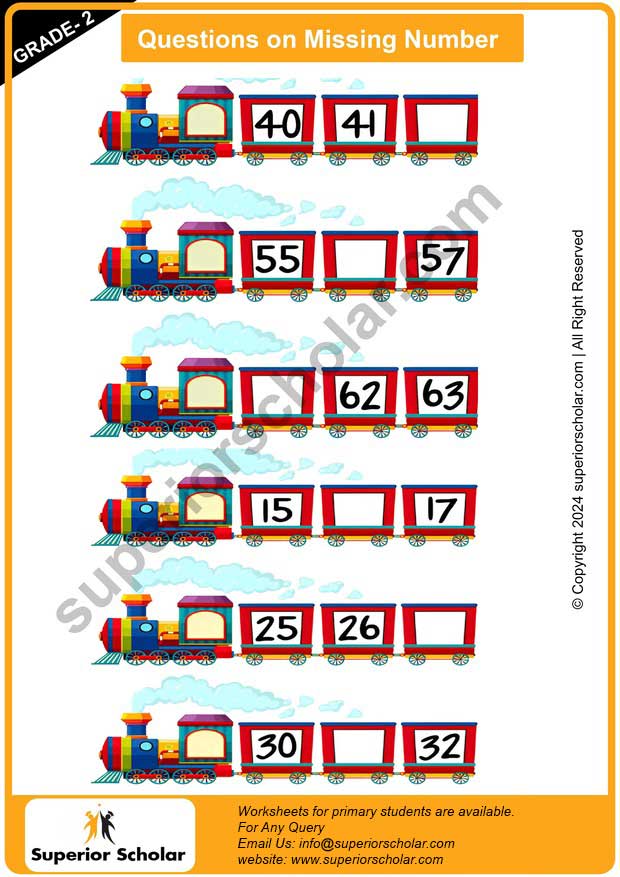 Missing Numbers Worksheet
