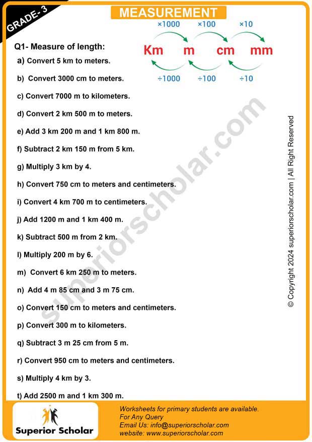 measurement worksheet